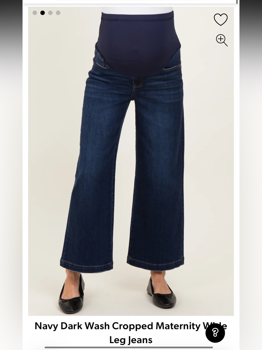Pinkblush Navy Dark Wash Cropped Wide Leg Jeans